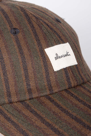 Marled striped brown upcycled cap