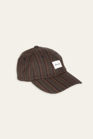 Marled striped brown upcycled cap