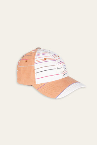 Color-blocked orange upcycled cap