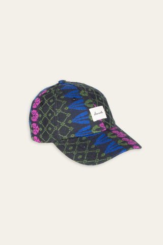 Geometric multicolored upcycled cap