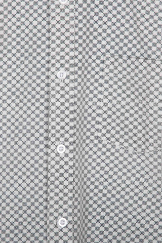 Refined geometric grey upcycled shirt