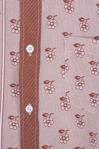 Vintage floral brown upcycled shirt