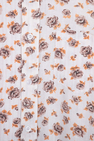 Breezy floral white upcycled shirt