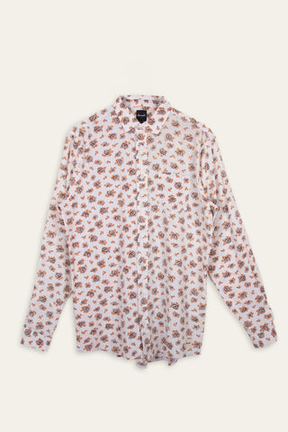 Breezy floral white upcycled shirt