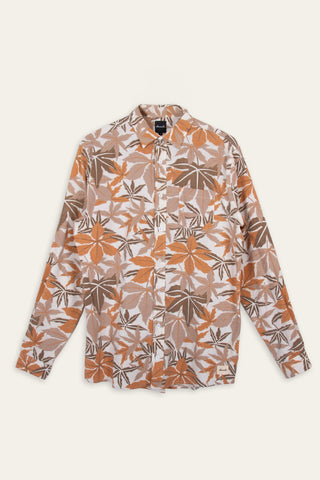 Textured earthy orange upcycled shirt