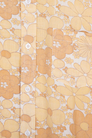 Retro floral yellow upcycled shirt