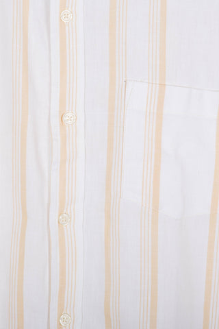 Airy striped white upcycled shirt