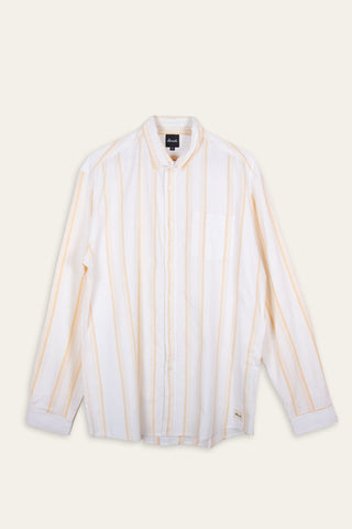 Airy striped white upcycled shirt