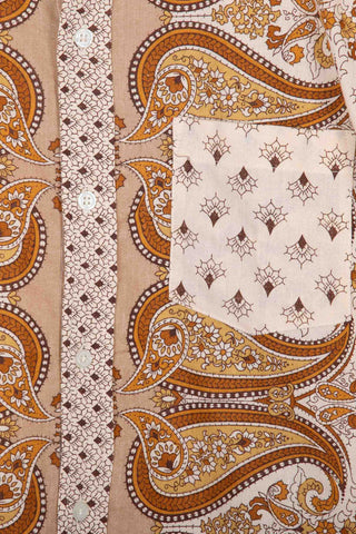 Ornate beige upcycled shirt