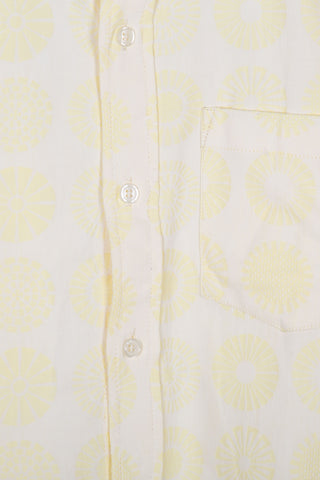 Soft patterned yellow upcycled shirt
