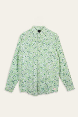 Botanical green upcycled shirt