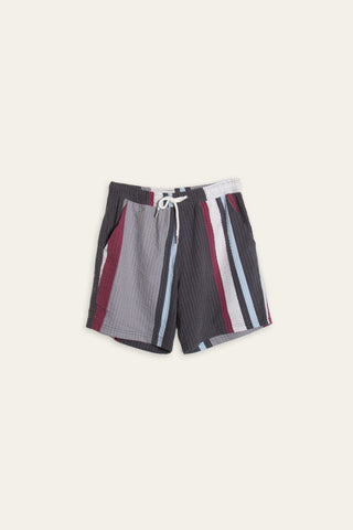 Urban striped grey upcycled shorts