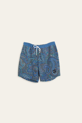 Intricate blue upcycled shorts