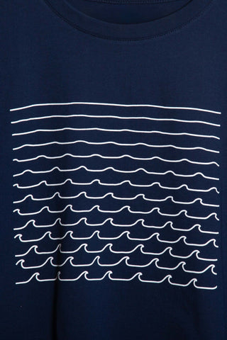Waves navy tee