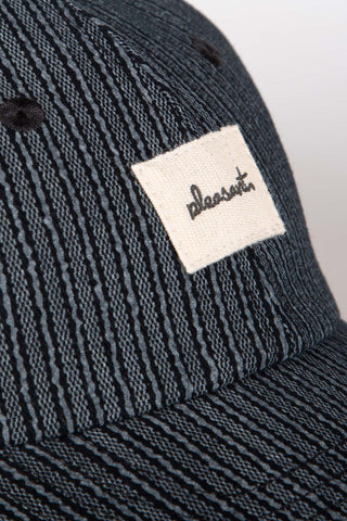 Calm black stripes upcycled cap