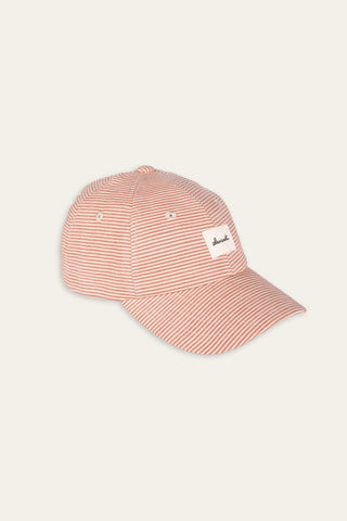 Edgy striped coral upcycled cap
