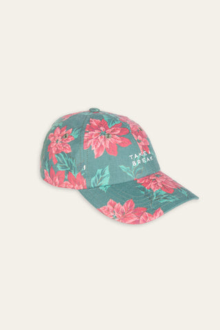 Take a break foral upcycled cap