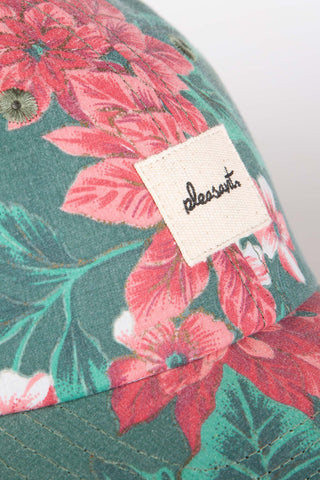 Refreshing floral green upcycled cap