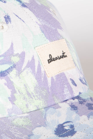 Soft floral blue upcycled cap