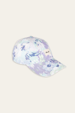Soft floral blue upcycled cap