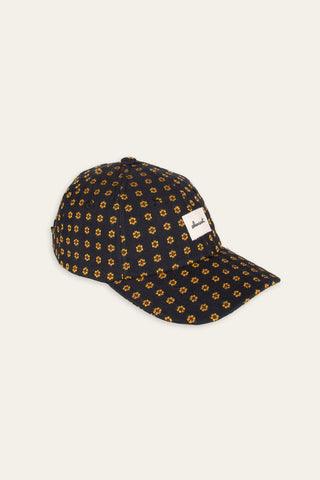 Urban patterned black upcycled cap