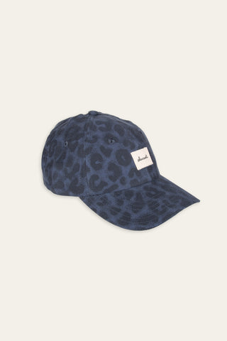 Night leopard upcycled cap