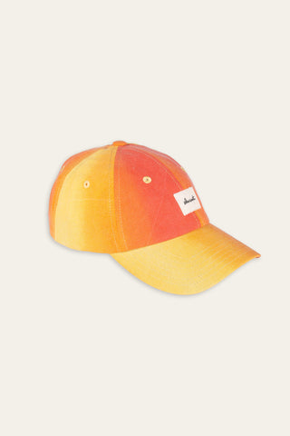 Playful orange upcycled cap