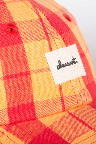 Vibrant checkered yellow upcycled cap