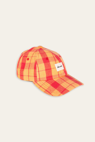 Vibrant checkered yellow upcycled cap