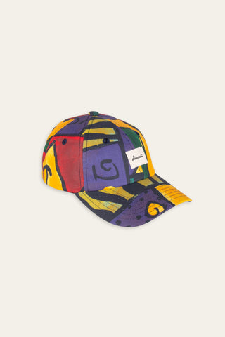 Bold multicolored upcycled cap