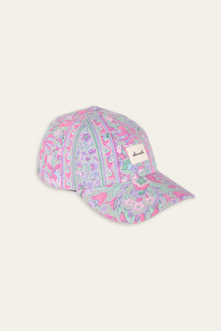 Chic pastel patterned upcycled cap