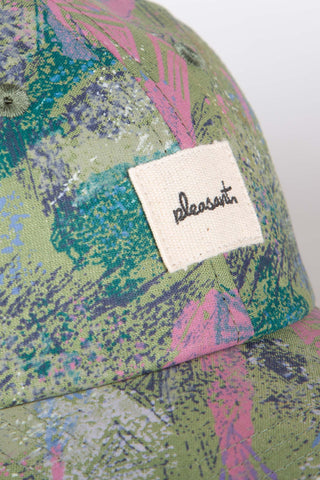 Charming green patterned upcycled cap