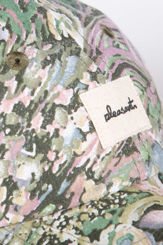 Refined green patterned upcycled cap