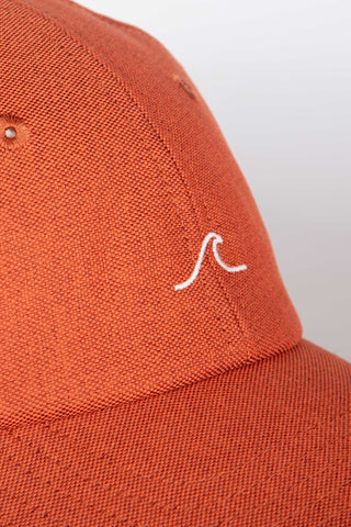 Wave burnt orange upcycled cap