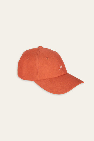Wave burnt orange upcycled cap