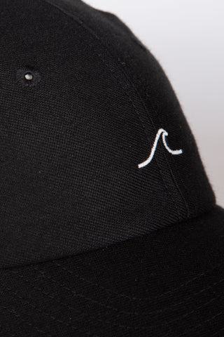 Wave black upcycled cap