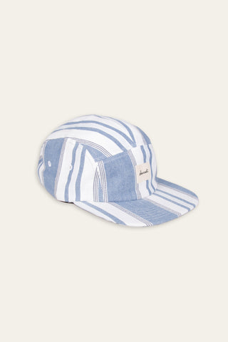 Coastal striped upcycled cap