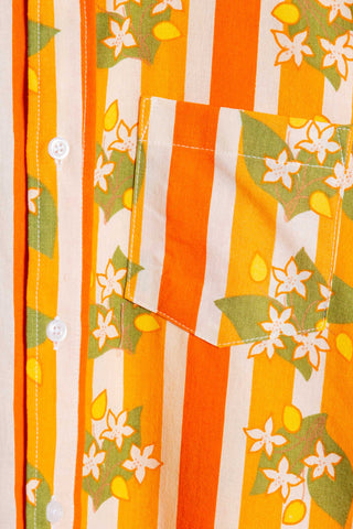 70s autumn striped upcycled shirt