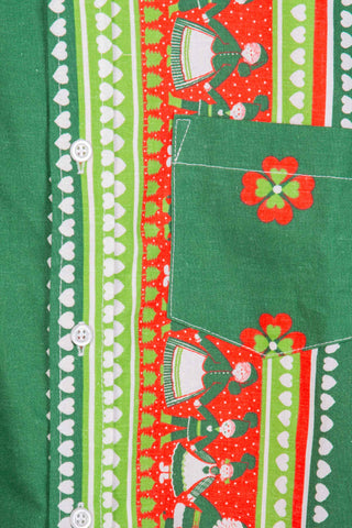 Christmas green upcycled shirt
