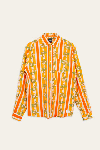 70s autumn striped upcycled shirt