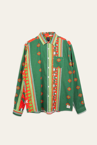 Christmas green upcycled shirt