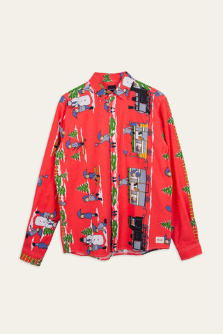 Take the Christmas train upcycled shirt