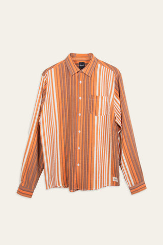 70s retro stripes upcycled shirt