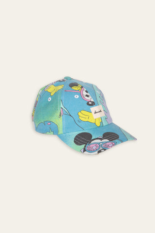 Surfing Mickey blue upcycled cap