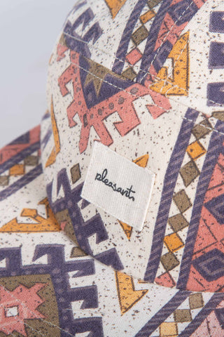 Geometric multicolor upcycled cap