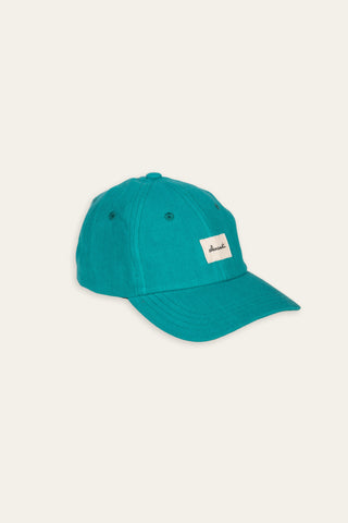 Twill teal upcycled cap
