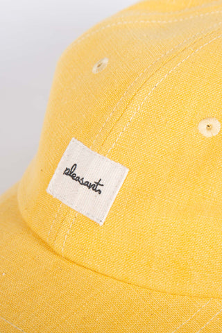 Woven yellow upcycled cap