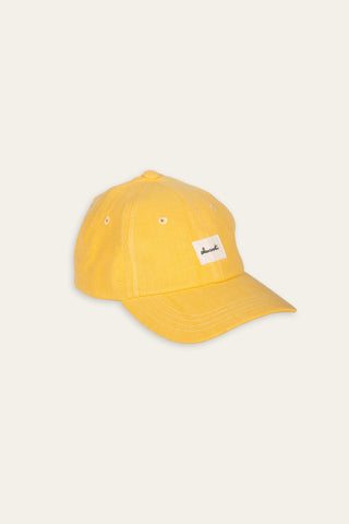 Woven yellow upcycled cap