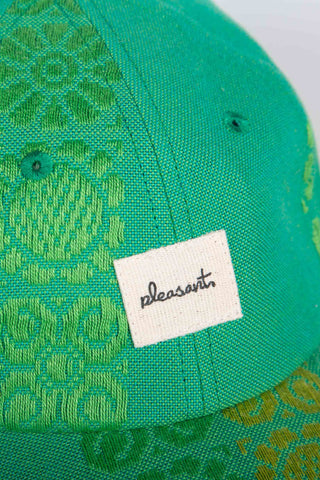 Jacquard floral green upcycled cap