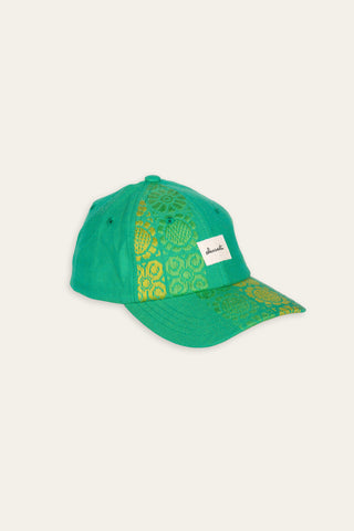 Jacquard floral green upcycled cap